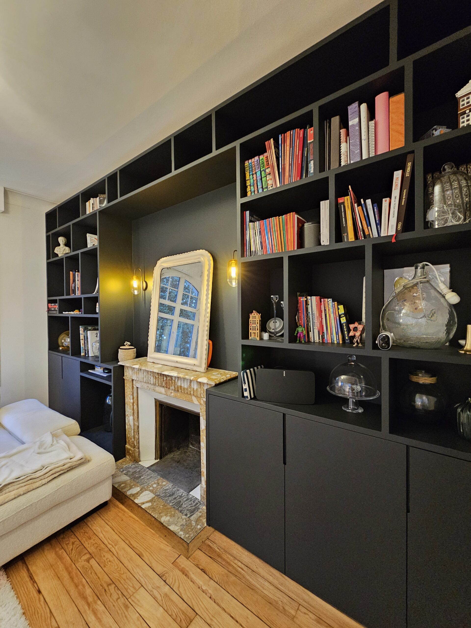 rénovation d'une maison basque à Pau : pièce par pièce, cuisine et salles de bain repensées, bibliothèque et verrière sur mesure.